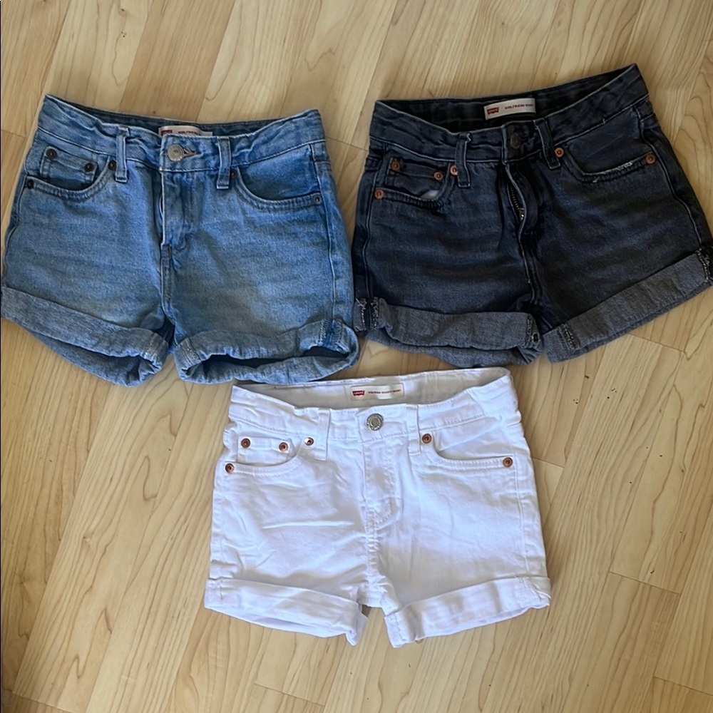 (3) Girl’s Levi’s Jean shorts || Size 8 Reg